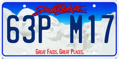 SD license plate 63PM17