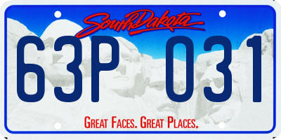 SD license plate 63PO31