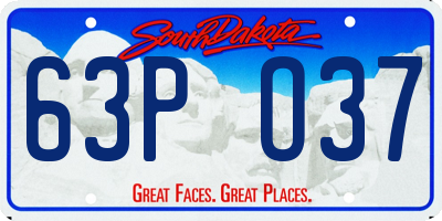 SD license plate 63PO37