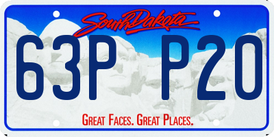 SD license plate 63PP20