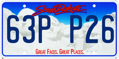 SD license plate 63PP26
