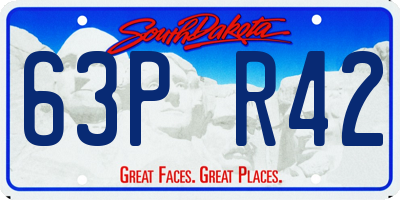 SD license plate 63PR42