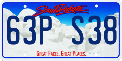 SD license plate 63PS38