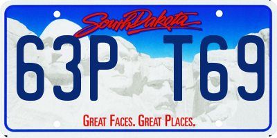 SD license plate 63PT69