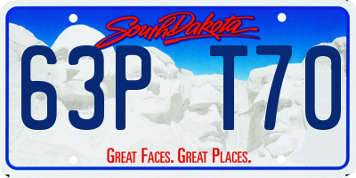 SD license plate 63PT70