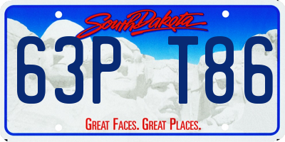 SD license plate 63PT86