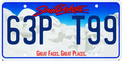 SD license plate 63PT99