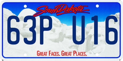 SD license plate 63PU16