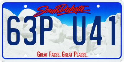 SD license plate 63PU41
