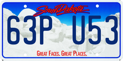 SD license plate 63PU53