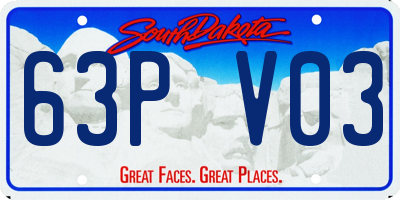 SD license plate 63PV03