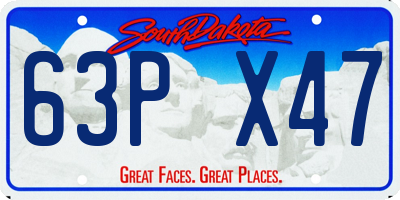 SD license plate 63PX47
