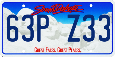 SD license plate 63PZ33