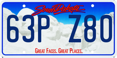 SD license plate 63PZ80