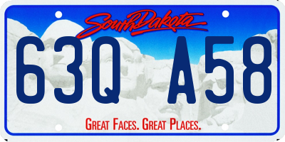 SD license plate 63QA58