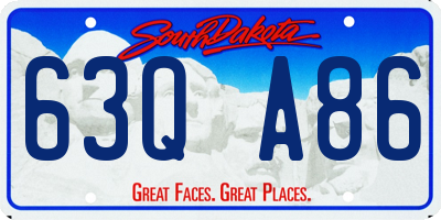 SD license plate 63QA86