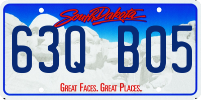 SD license plate 63QB05