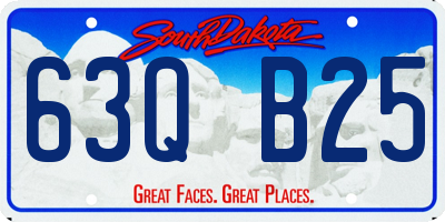 SD license plate 63QB25