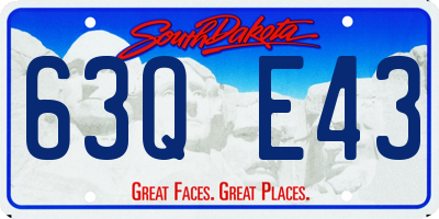 SD license plate 63QE43