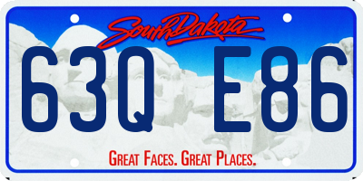 SD license plate 63QE86