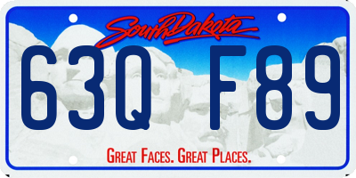 SD license plate 63QF89