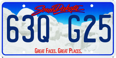 SD license plate 63QG25