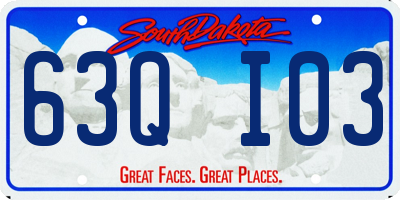 SD license plate 63QI03