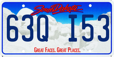 SD license plate 63QI53