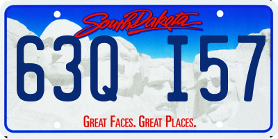 SD license plate 63QI57