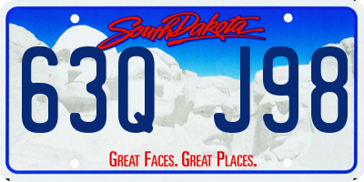 SD license plate 63QJ98