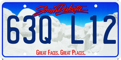 SD license plate 63QL12