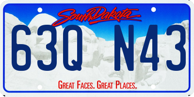 SD license plate 63QN43