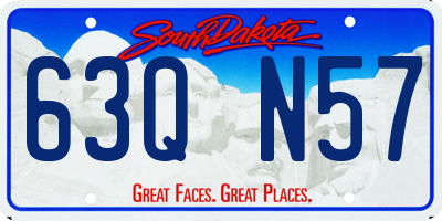 SD license plate 63QN57