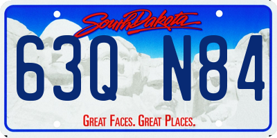SD license plate 63QN84