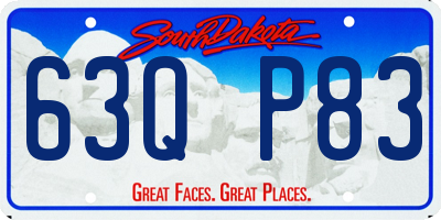 SD license plate 63QP83