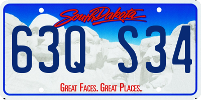 SD license plate 63QS34
