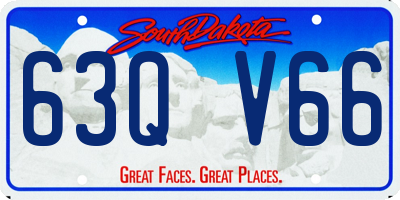 SD license plate 63QV66