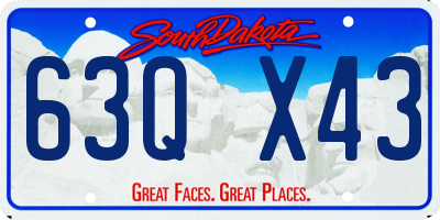 SD license plate 63QX43