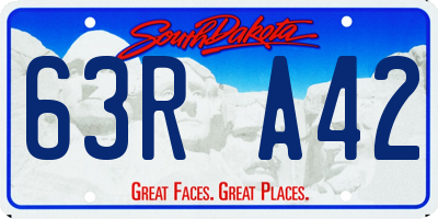 SD license plate 63RA42