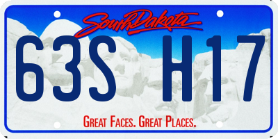 SD license plate 63SH17