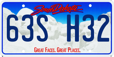 SD license plate 63SH32