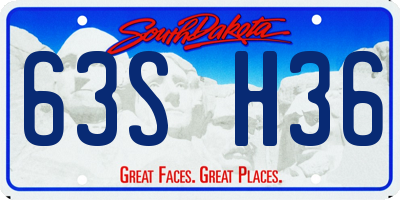SD license plate 63SH36