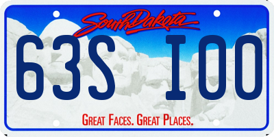 SD license plate 63SI00