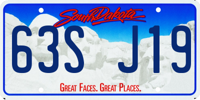 SD license plate 63SJ19
