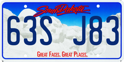 SD license plate 63SJ83