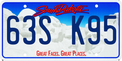 SD license plate 63SK95