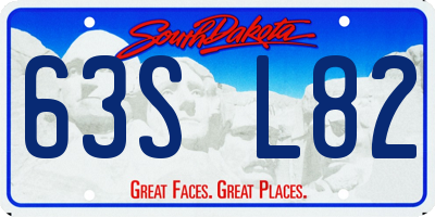 SD license plate 63SL82
