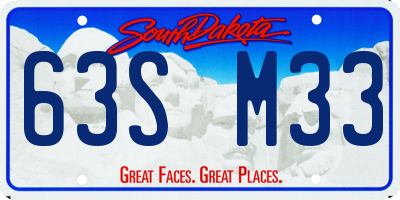 SD license plate 63SM33