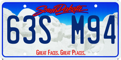 SD license plate 63SM94