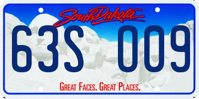 SD license plate 63SO09